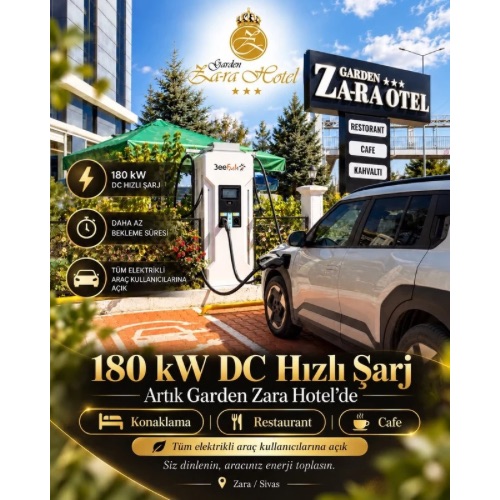 Sivas Zara�da Elektrikli Ara� �arj ve Mola Noktas� | Garden Zara
